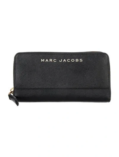 Pre-owned Marc Jacobs Leather Continental Wallet In Black