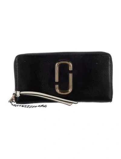 Pre-owned Marc Jacobs Leather Continental Wallet In Black