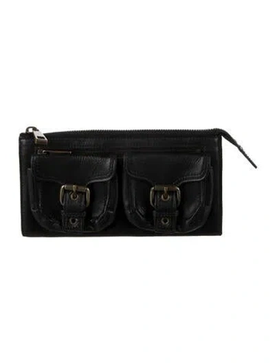 Pre-owned Marc Jacobs Leather Continental Wallet In Black