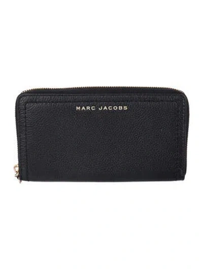 Pre-owned Marc Jacobs Leather Continental Wallet In Black