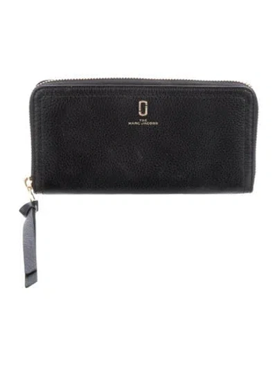 Pre-owned Marc Jacobs Leather Continental Wallet In Black