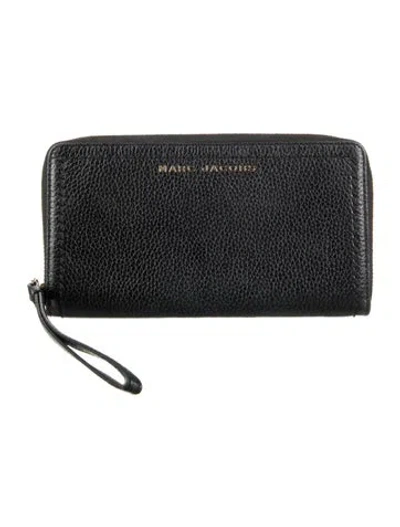 Pre-owned Marc Jacobs Leather Continental Wallet In Black