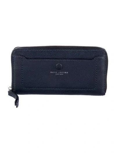 Pre-owned Marc Jacobs Leather Continental Wallet In Blue