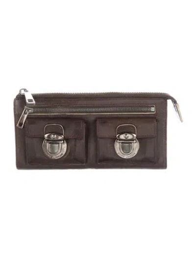 Pre-owned Marc Jacobs Leather Continental Wallet In Brown