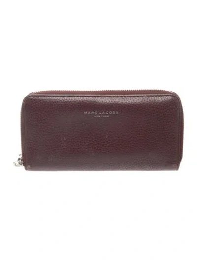 Pre-owned Marc Jacobs Leather Continental Wallet In Burgundy