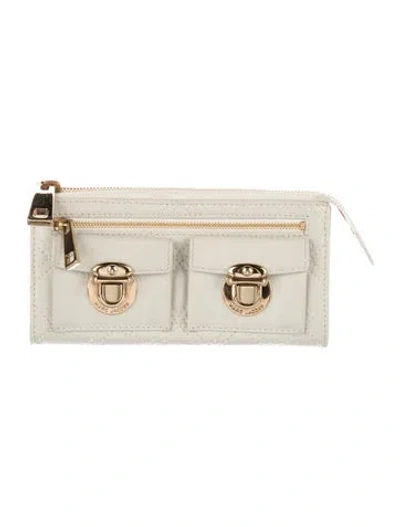 Pre-owned Marc Jacobs Leather Continental Wallet In Gray