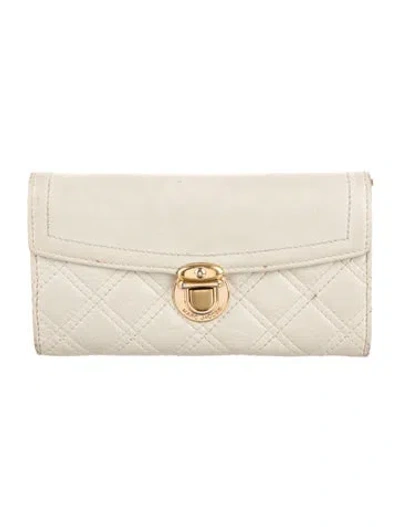 Pre-owned Marc Jacobs Leather Continental Wallet In Neutral