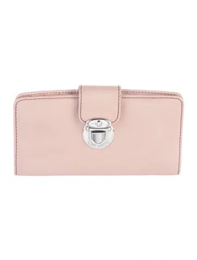 Pre-owned Marc Jacobs Leather Continental Wallet In Pink