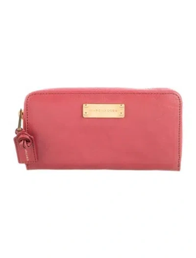 Pre-owned Marc Jacobs Leather Continental Wallet In Pink
