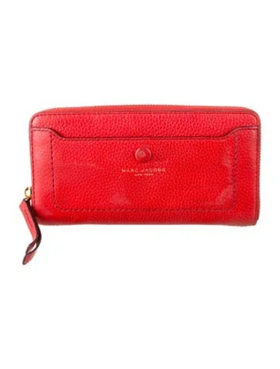 Pre-owned Marc Jacobs Leather Continental Wallet In Red