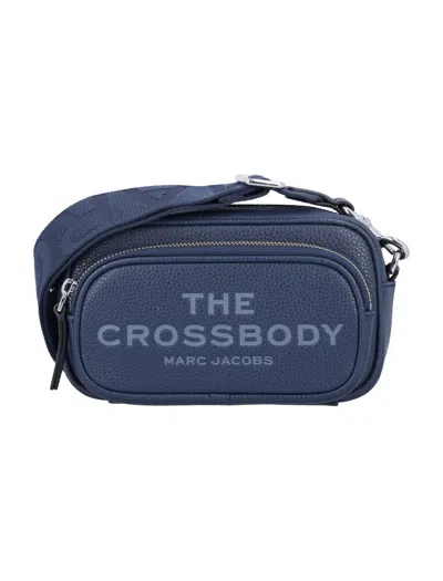 Marc Jacobs Leather Crossbody Bag With Adjustable Strap In Blue