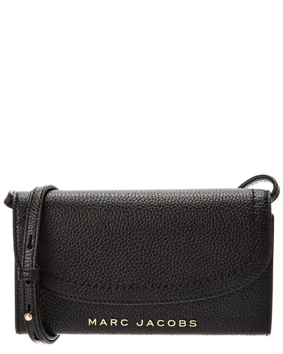 Marc Jacobs Leather Crossbody Wallet In Black
