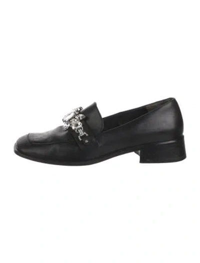 Pre-owned Marc Jacobs Leather Crystal Embellishments Pumps In Black