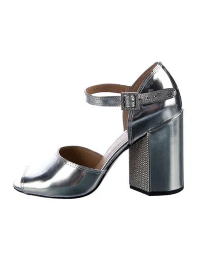 Pre-owned Marc Jacobs Leather Crystal Embellishments Sandals