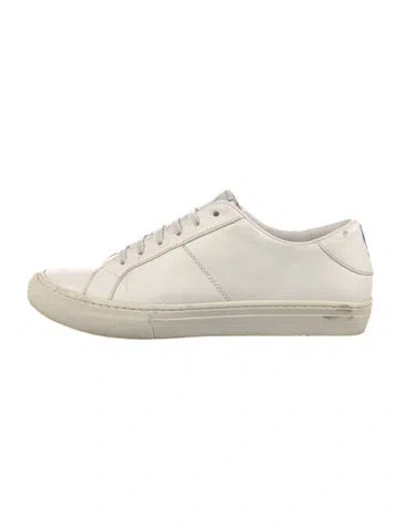 Pre-owned Marc Jacobs Leather Crystal Embellishments Sneakers In Neutral