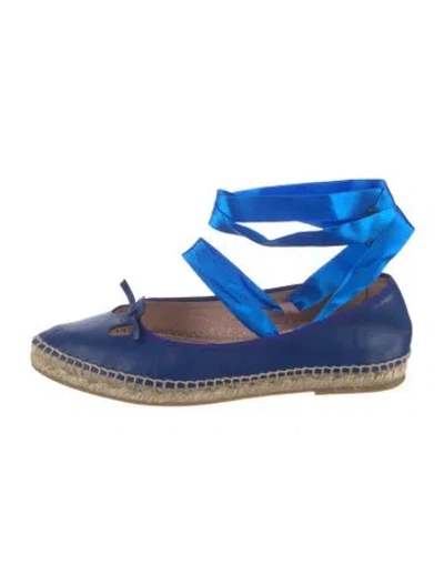 Pre-owned Marc Jacobs Leather Cutout Accent Espadrilles In Blue