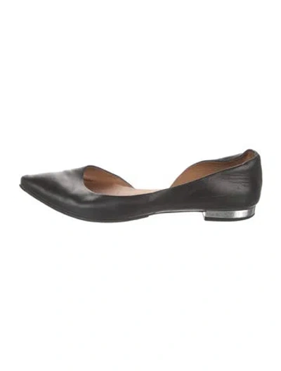 Pre-owned Marc Jacobs Leather D'orsay Flats In Black