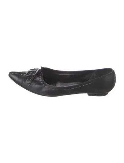 Pre-owned Marc Jacobs Leather Flats In Black