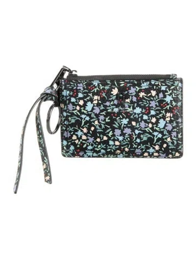 Pre-owned Marc Jacobs Leather Floral Print Card Holder In Black
