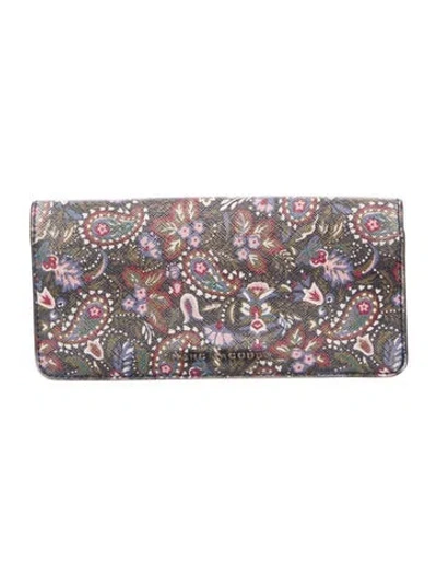 Pre-owned Marc Jacobs Leather Floral Print Continental Wallet In Multi