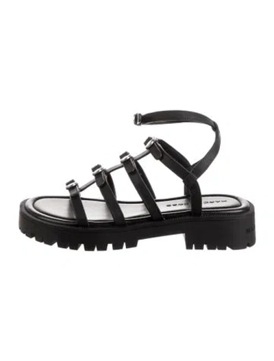 Pre-owned Marc Jacobs Leather Gladiator Sandals In Black