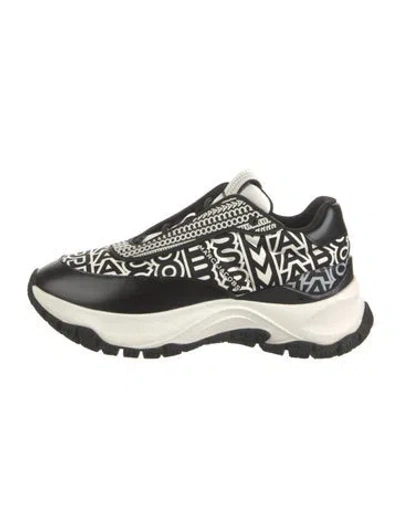 Pre-owned Marc Jacobs Leather Graphic Print Sneakers In Black/white