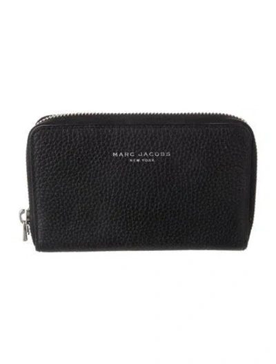 Pre-owned Marc Jacobs Leather Graphic Print Wallet In Black