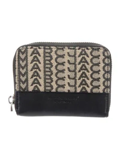 Pre-owned Marc Jacobs Leather Graphic Print Wallet In Black