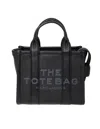Marc Jacobs The Logo Grained Leather Tote Bag In Black