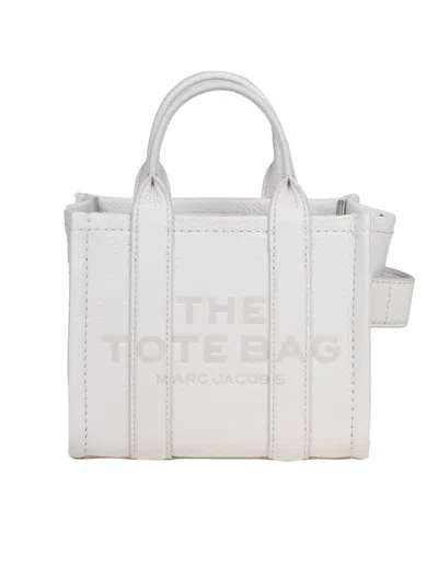 Marc Jacobs The Tote Micro Leather Tote Bag In White