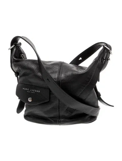 Pre-owned Marc Jacobs Leather Hobo In Black