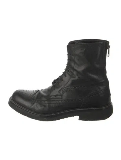 Pre-owned Marc Jacobs Leather Lace-up Boots In Black