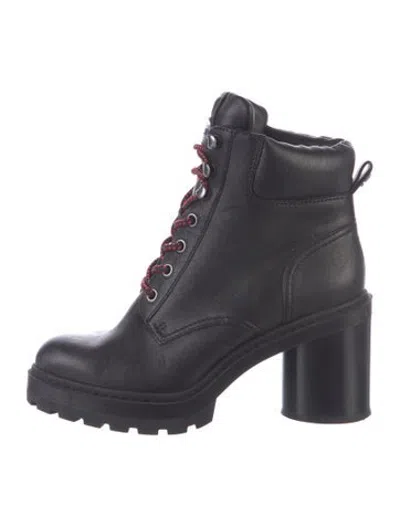 Pre-owned Marc Jacobs Leather Lace-up Boots In Black/blue