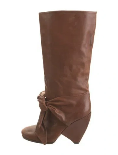Pre-owned Marc Jacobs Leather Lace-up Boots In Brown