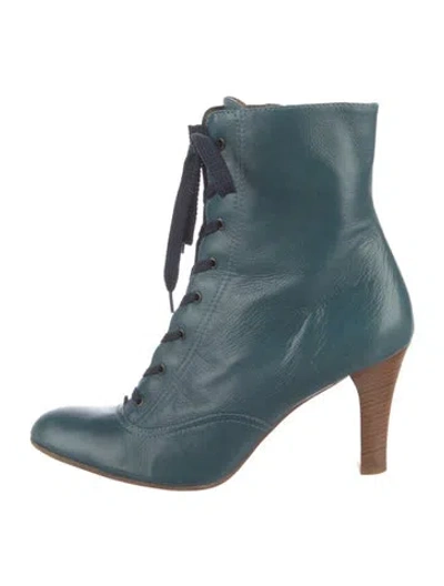 Pre-owned Marc Jacobs Leather Lace-up Boots In Green
