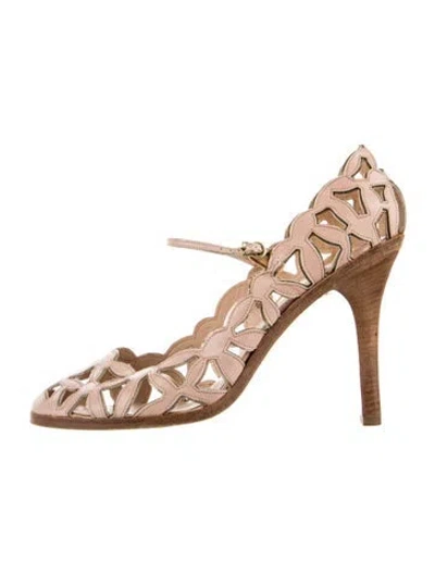 Pre-owned Marc Jacobs Leather Lasercut Accents Pumps In Pink