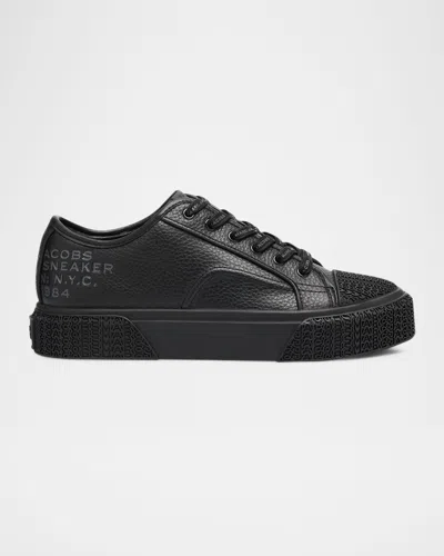 MARC JACOBS LEATHER LOW-TOP LOGO SNEAKERS