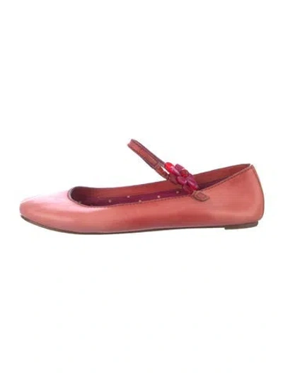 Pre-owned Marc Jacobs Leather Mary Jane Flats In Pink