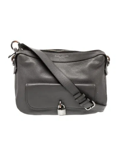 Pre-owned Marc Jacobs Leather Messenger Bag In Gray
