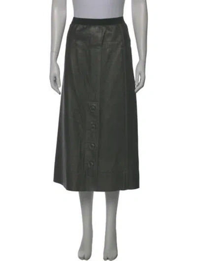 Pre-owned Marc Jacobs Leather Midi Length Skirt In Green