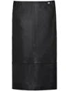 Marc Jacobs Panelled Leather Midi Skirt In Black