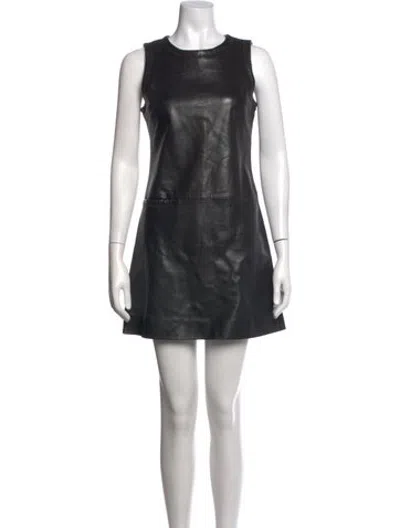 Pre-owned Marc Jacobs Leather Mini Dress In Black