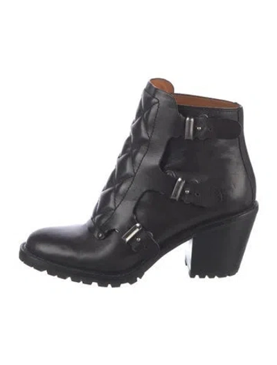 Pre-owned Marc Jacobs Leather Moto Boots In Black