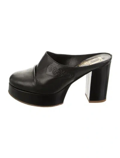 Pre-owned Marc Jacobs Leather Mules In Black