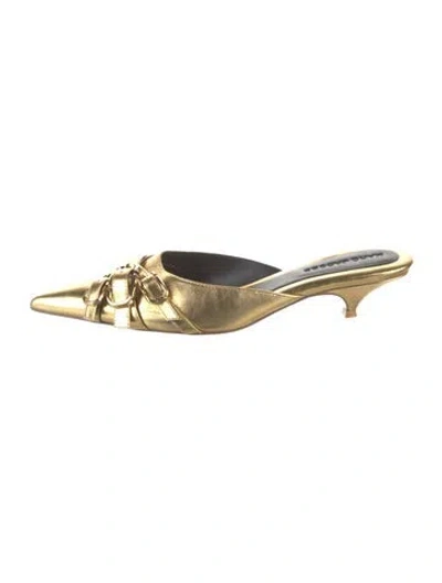 Pre-owned Marc Jacobs Leather Mules In Gold