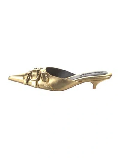 Pre-owned Marc Jacobs Leather Mules In Gold