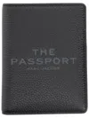 Marc Jacobs Leather Passport Holder In Black
