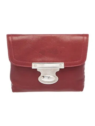 Pre-owned Marc Jacobs Leather Portfolio In Burgundy