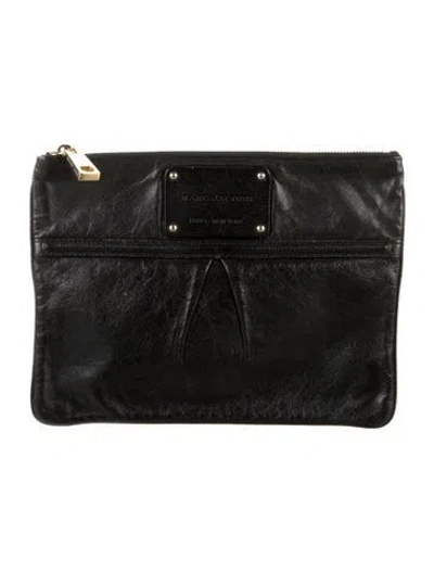 Pre-owned Marc Jacobs Leather Pouch In Black