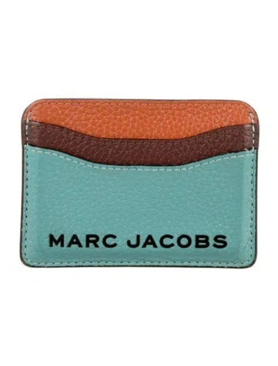 Pre-owned Marc Jacobs Leather Printed Card Holder In Blue